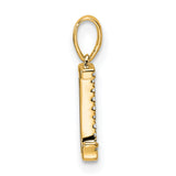 10k Yellow Gold Pendant with Letter J and White Gemstone Accent, Personalized Initial Charm