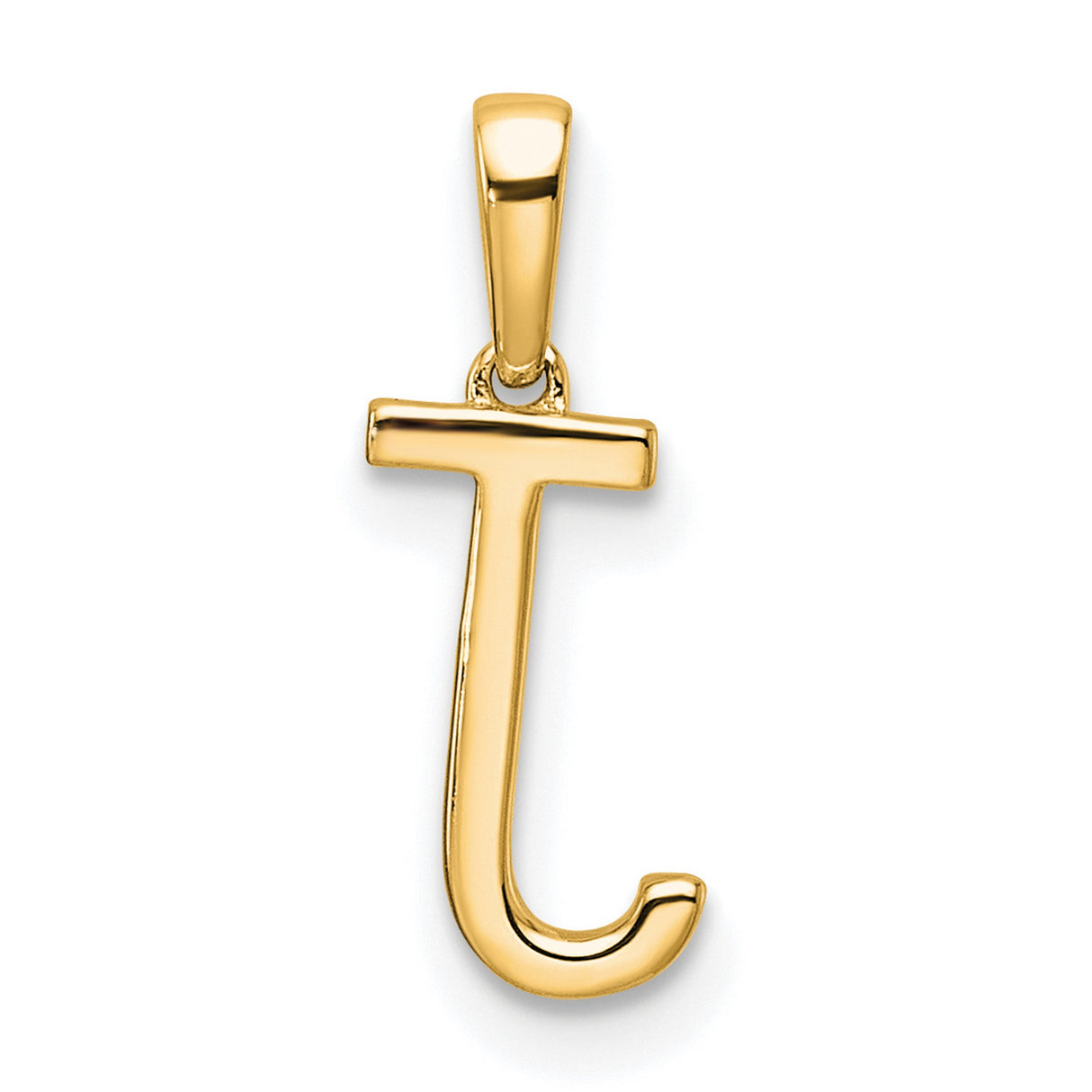 14k Yellow Gold Letter J Pendant, Diamond Initial Charm, Script Monogram Jewelry for Women
