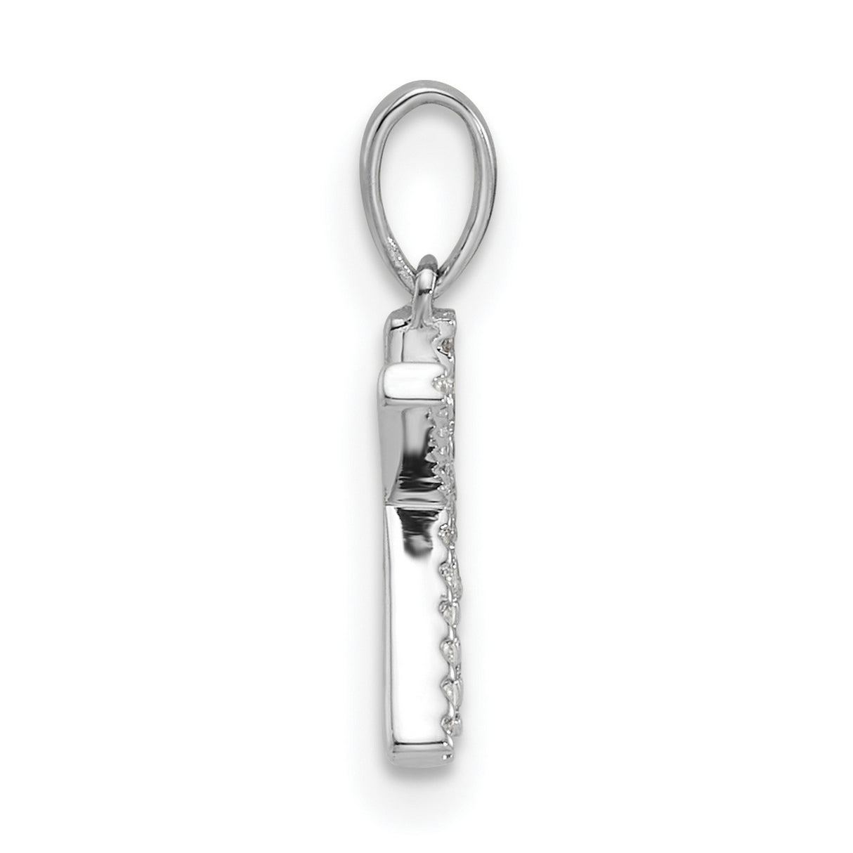 14k White Gold Diamond Initial Pendant, Letter K Monogram Charm for Women