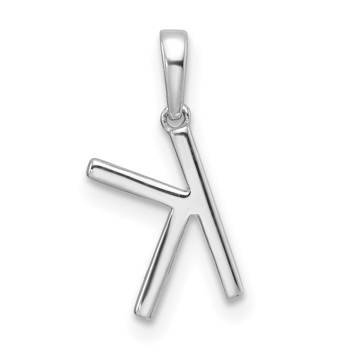 14k White Gold Diamond Initial Pendant, Letter K Monogram Charm for Women