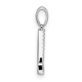 14k White Gold Letter L Pendant with Diamond Accents, Pavé Initial Charm for Women