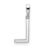 14k White Gold Letter L Pendant with Diamond Accents, Pavé Initial Charm for Women