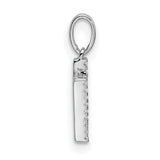 14k White Gold Initial N Pendant with Pavé Cubic Zirconia, Dainty Letter Charm for Women