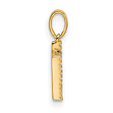 Diamond Letter N Initial Charm Pendant in Real 14k Yellow Gold