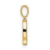 Diamond Letter O Initial Charm Pendant in Real 10k Yellow Gold