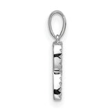 14k White Gold Letter R Pendant with Diamond Accents, Personalized Initial Charm for Women