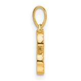 10k Yellow Gold Letter S Pendant with Cubic Zirconia Accents for Women and Girls