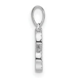 14k White Gold Letter S Pendant with Diamond Accents, Alphabet Charm Jewelry for Women