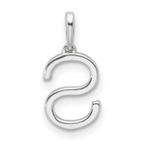14k White Gold Letter S Pendant with Diamond Accents, Alphabet Charm Jewelry for Women