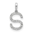 14k White Gold Letter S Pendant with Diamond Accents, Alphabet Charm Jewelry for Women