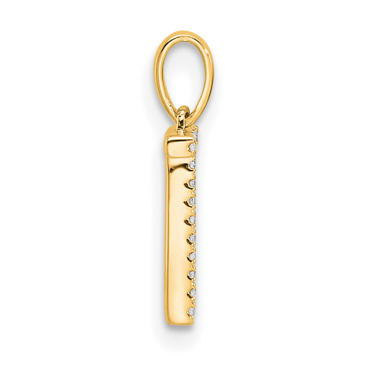 10k Yellow Gold Cross Pendant with Cubic Zirconia, Christian Faith Charm for Women
