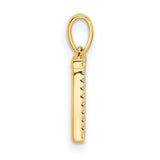 10k Yellow Gold Cross Pendant with Cubic Zirconia, Christian Faith Charm for Women