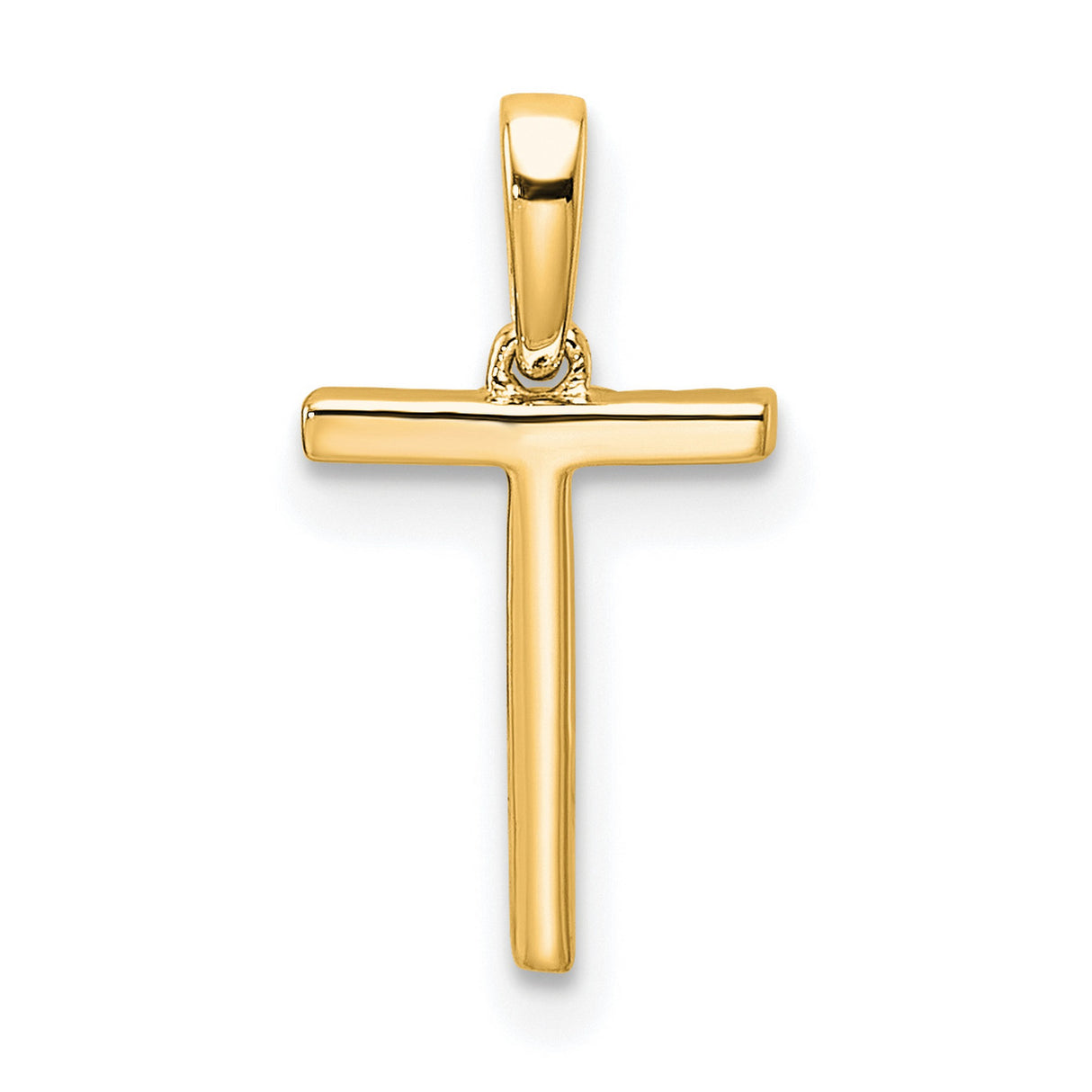 10k Yellow Gold Cross Pendant with Cubic Zirconia, Christian Faith Charm for Women