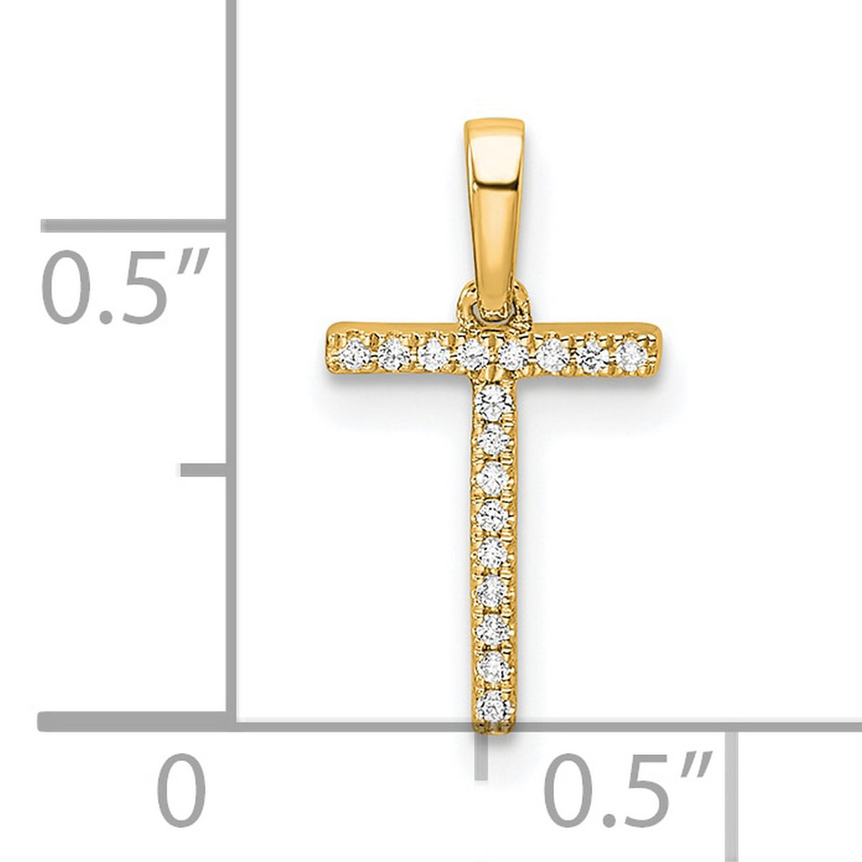 10k Yellow Gold Cross Pendant with Cubic Zirconia, Christian Faith Charm for Women