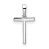 Diamond Letter T Initial Charm Pendant in Real 14k White Gold