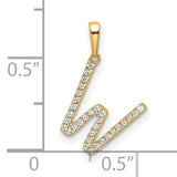 10k Yellow Gold W Pendant with Zigzag Design and Round Cut Cubic Zirconia