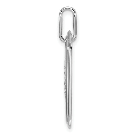 14k White Gold Dog Tag Pendant with Pavé Diamond Letter A, Custom Initial Charm