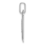 14k White Gold Initial B Pendant with Diamond Accent, Dog Tag Charm, Unisex Monogram Style