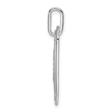 14k White Gold Dog Tag Pendant with Pavé Diamond Letter C, Unisex Initial Charm