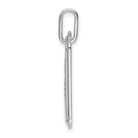Diamond Initial K Dog Tag Charm Pendant in Real 14k White Gold