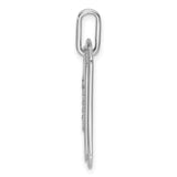 14k White Gold Dog Tag Pendant with Diamond Accent Letter L Initial Charm