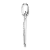 14k White Gold Dog Tag Pendant with Pavé Diamond Circle Letter O Design