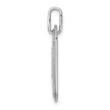 Diamond Initial U Dog Tag Charm Pendant in Real 14k White Gold