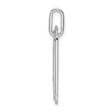 14k White Gold Dog Tag Pendant with Diamond Accent, Letter Z Monogram Charm