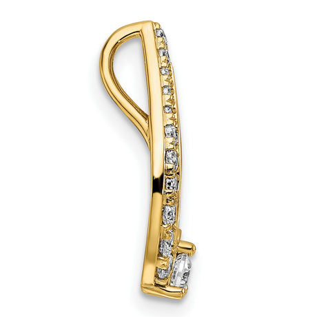 14k Yellow Gold Teardrop Pendant with Diamond Accents and Open Halo Design