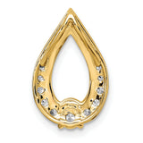 14k Yellow Gold Teardrop Pendant with Diamond Accents and Open Halo Design