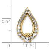 14k Yellow Gold Teardrop Pendant with Diamond Accents and Open Halo Design