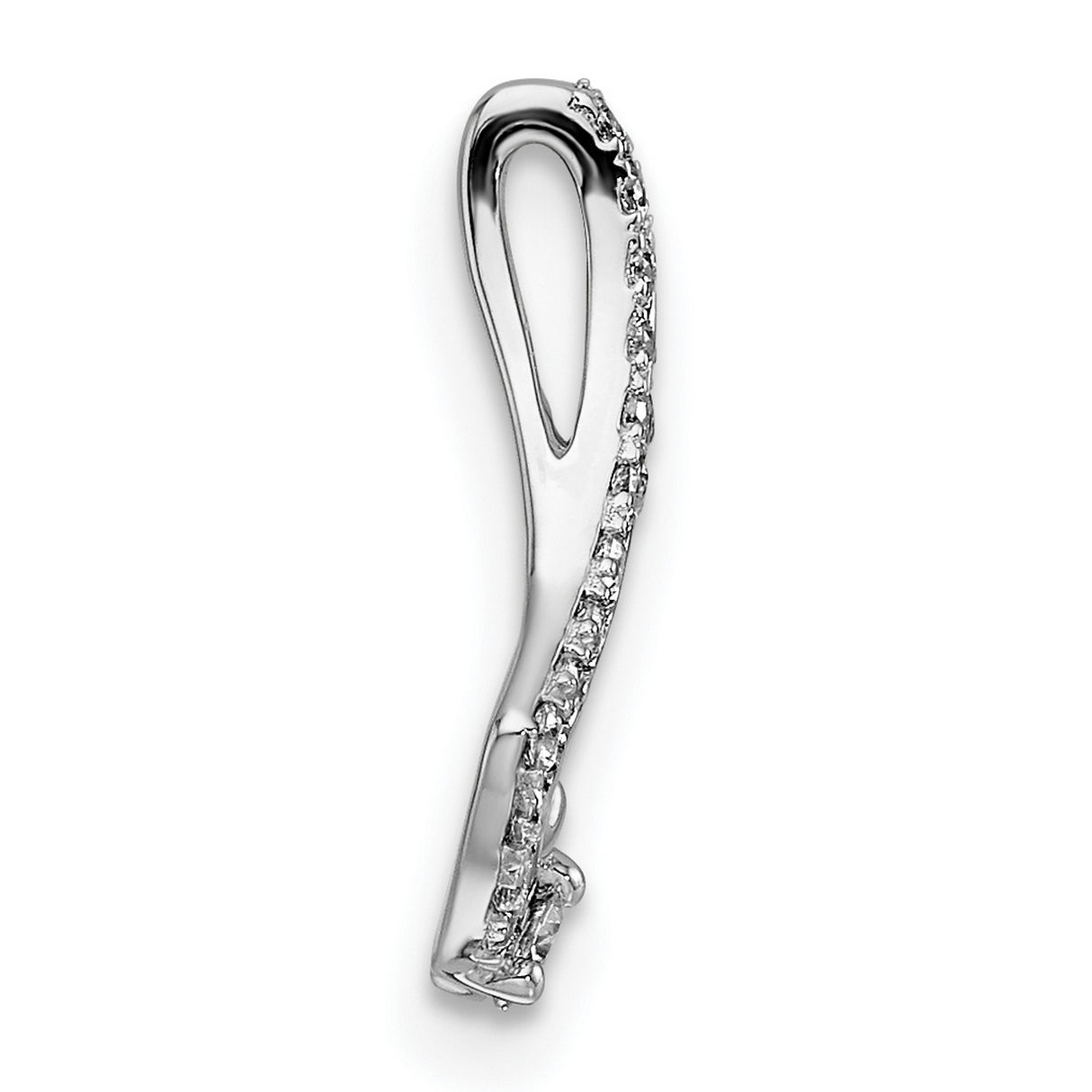 14k White Gold Heart Pendant with Diamonds, Romantic Fine Jewelry for Women