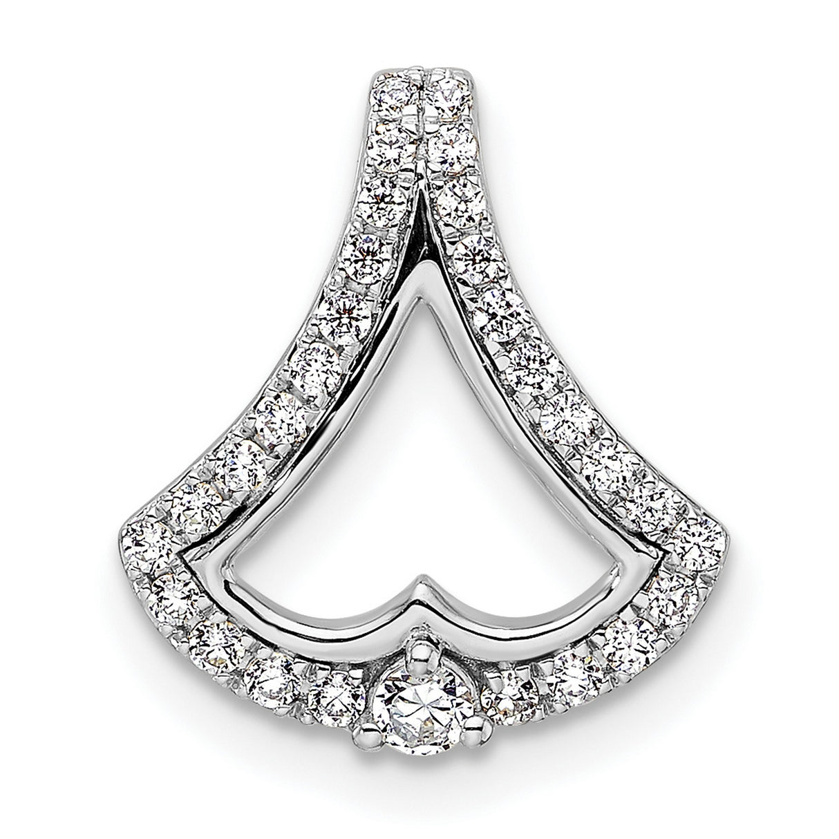 14k White Gold Heart Pendant with Diamonds, Romantic Fine Jewelry for Women