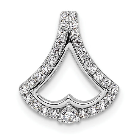 14k White Gold Heart Pendant with Diamonds, Romantic Fine Jewelry for Women
