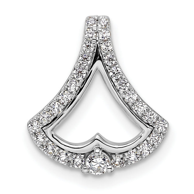 14k White Gold Heart Pendant with Diamonds, Romantic Fine Jewelry for Women