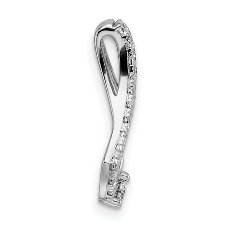 14k White Gold Pendant with Diamond Accents in Open Heart or Floral Petal Design