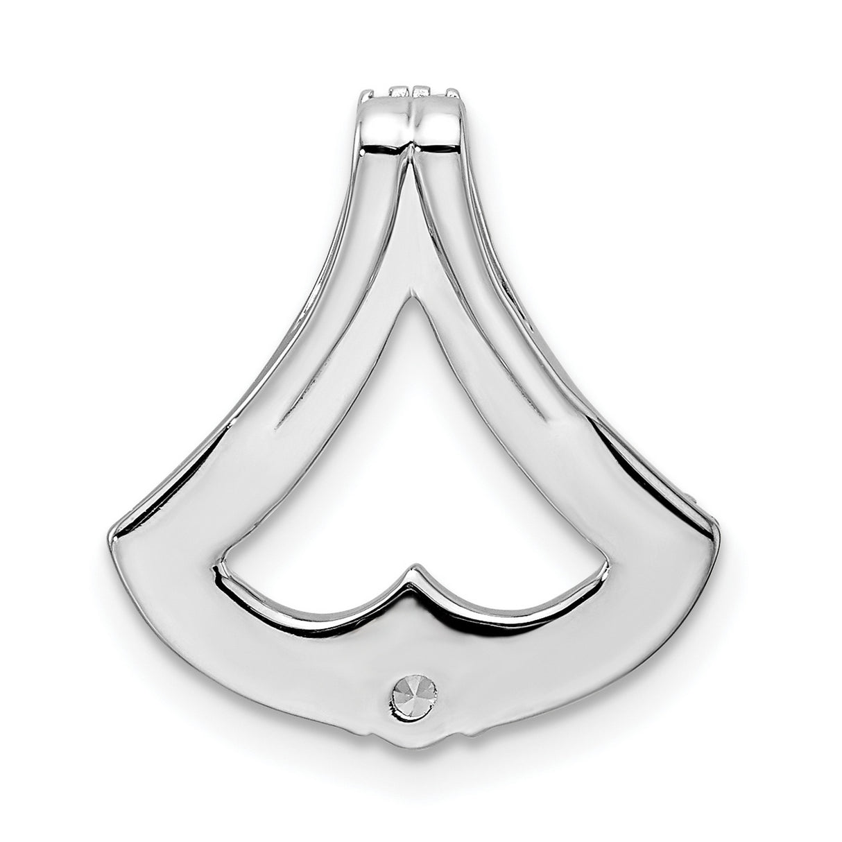 14k White Gold Pendant with Diamond Accents in Open Heart or Floral Petal Design