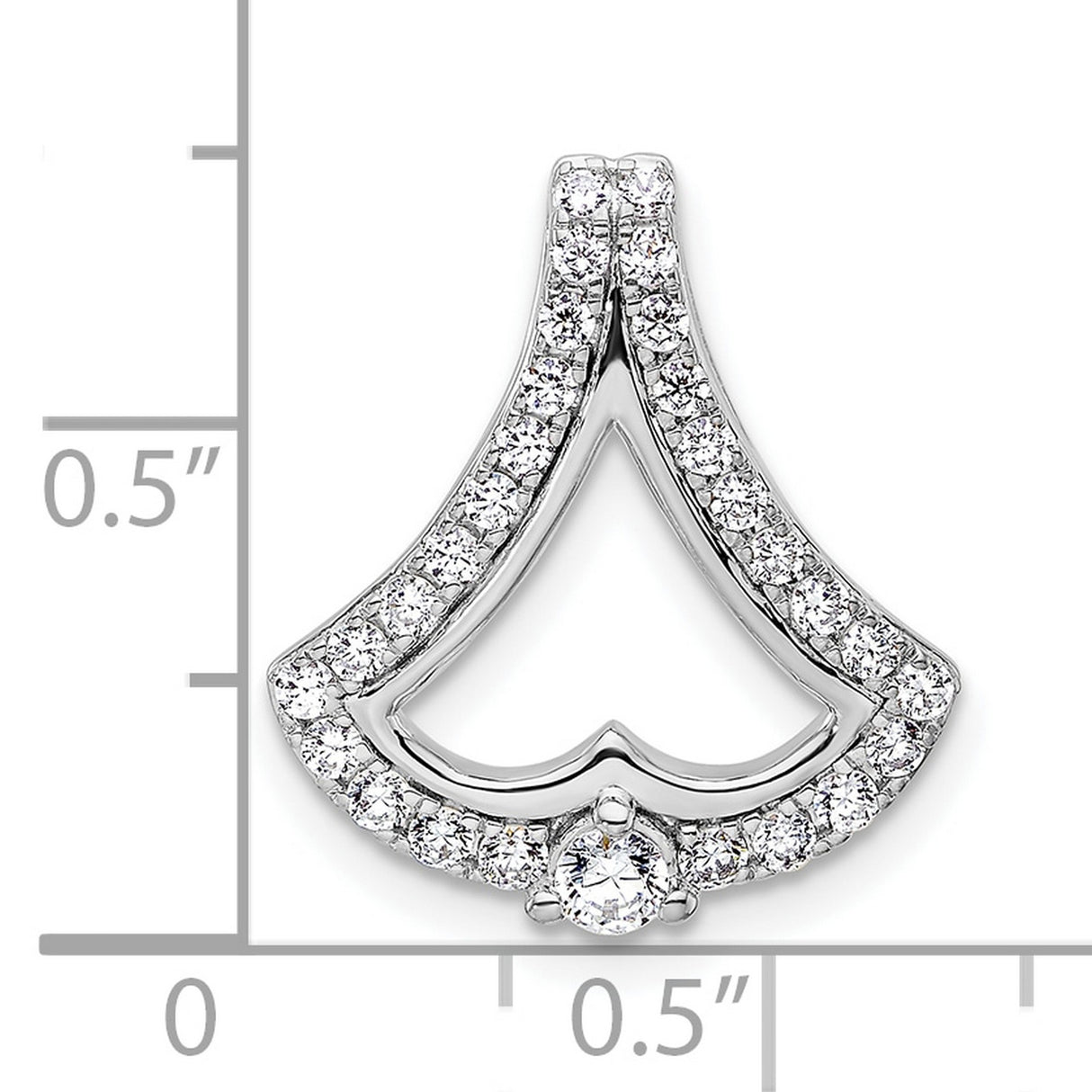 14k White Gold Pendant with Diamond Accents in Open Heart or Floral Petal Design