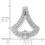 14k White Gold Pendant with Diamond Accents in Open Heart or Floral Petal Design