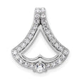 14k White Gold Pendant with Diamond Accents in Open Heart or Floral Petal Design