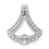 14k White Gold Pendant with Diamond Accents in Open Heart or Floral Petal Design