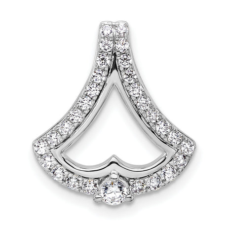14k White Gold Pendant with Diamond Accents in Open Heart or Floral Petal Design