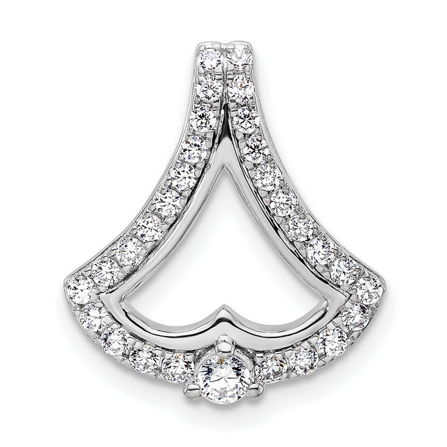 14k White Gold Pendant with Diamond Accents in Open Heart or Floral Petal Design