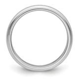 White Gold Milgrain, Comfort Fit wedding band ring alternate angle