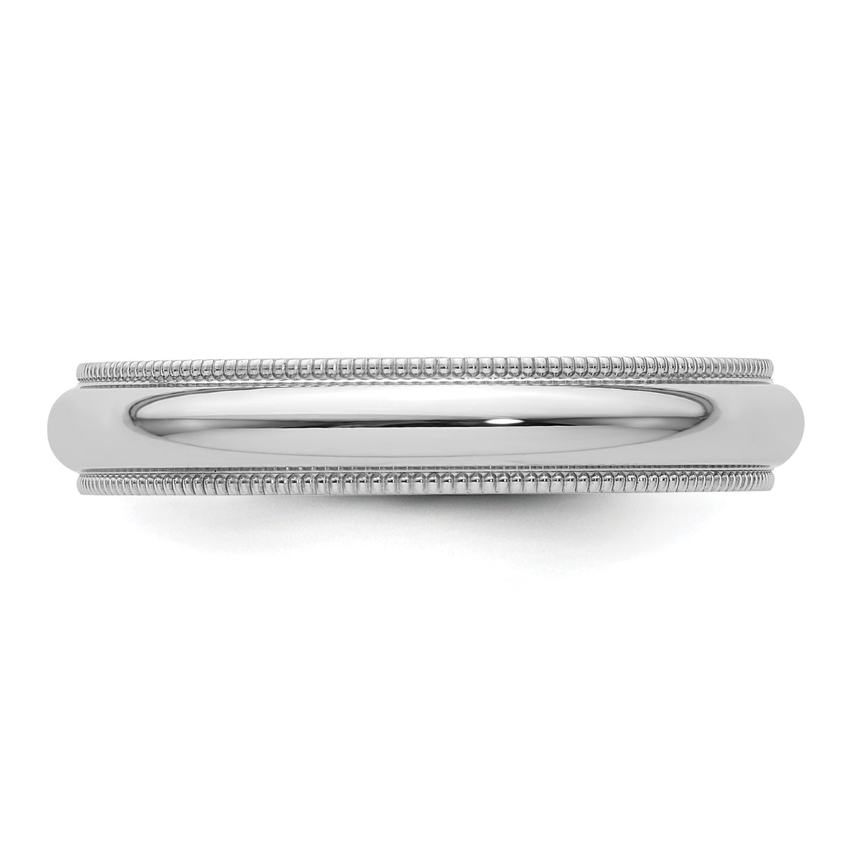 White Gold Milgrain, Comfort Fit wedding band ring detail view