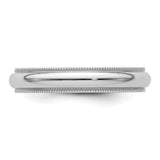 White Gold Milgrain, Comfort Fit wedding band ring detail view