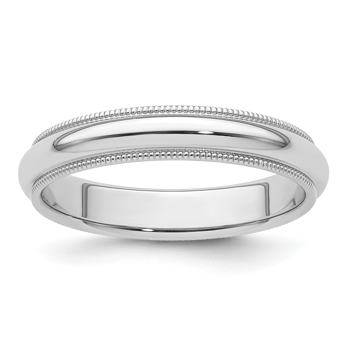 White Gold Milgrain, Comfort Fit wedding band ring