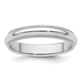 White Gold Milgrain, Comfort Fit wedding band ring
