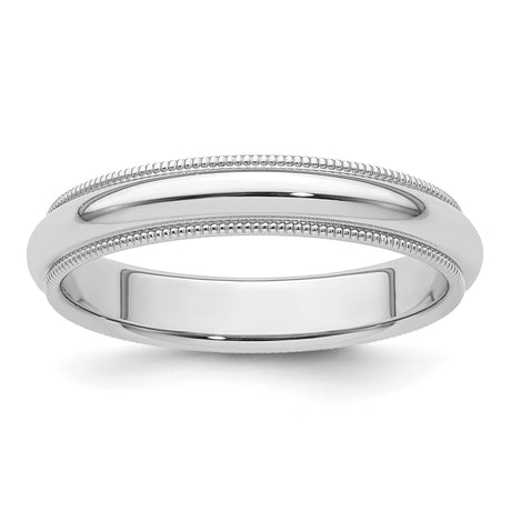 White Gold Milgrain, Comfort Fit wedding band ring