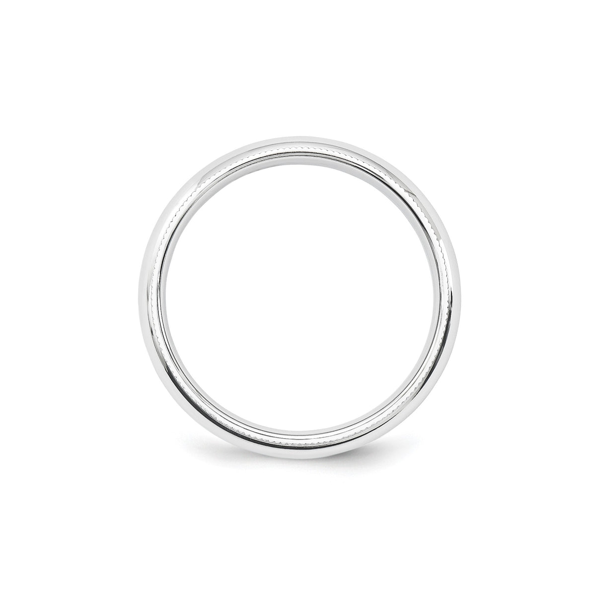White Gold Milgrain, Comfort Fit wedding band ring alternate angle